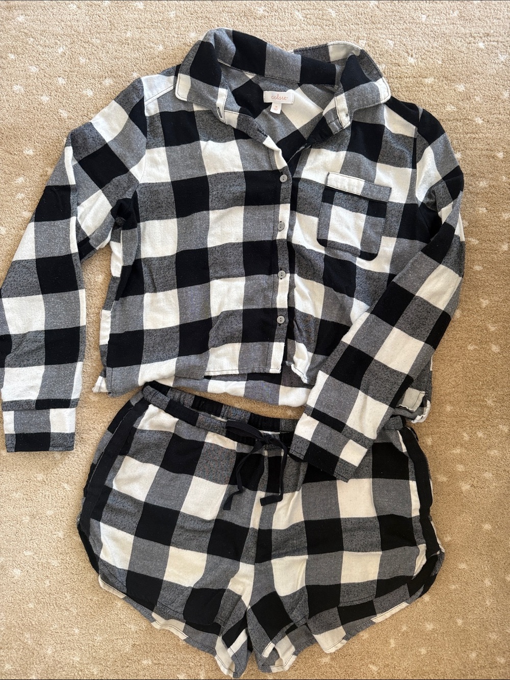 Black & White Buffalo Check Pajama Set